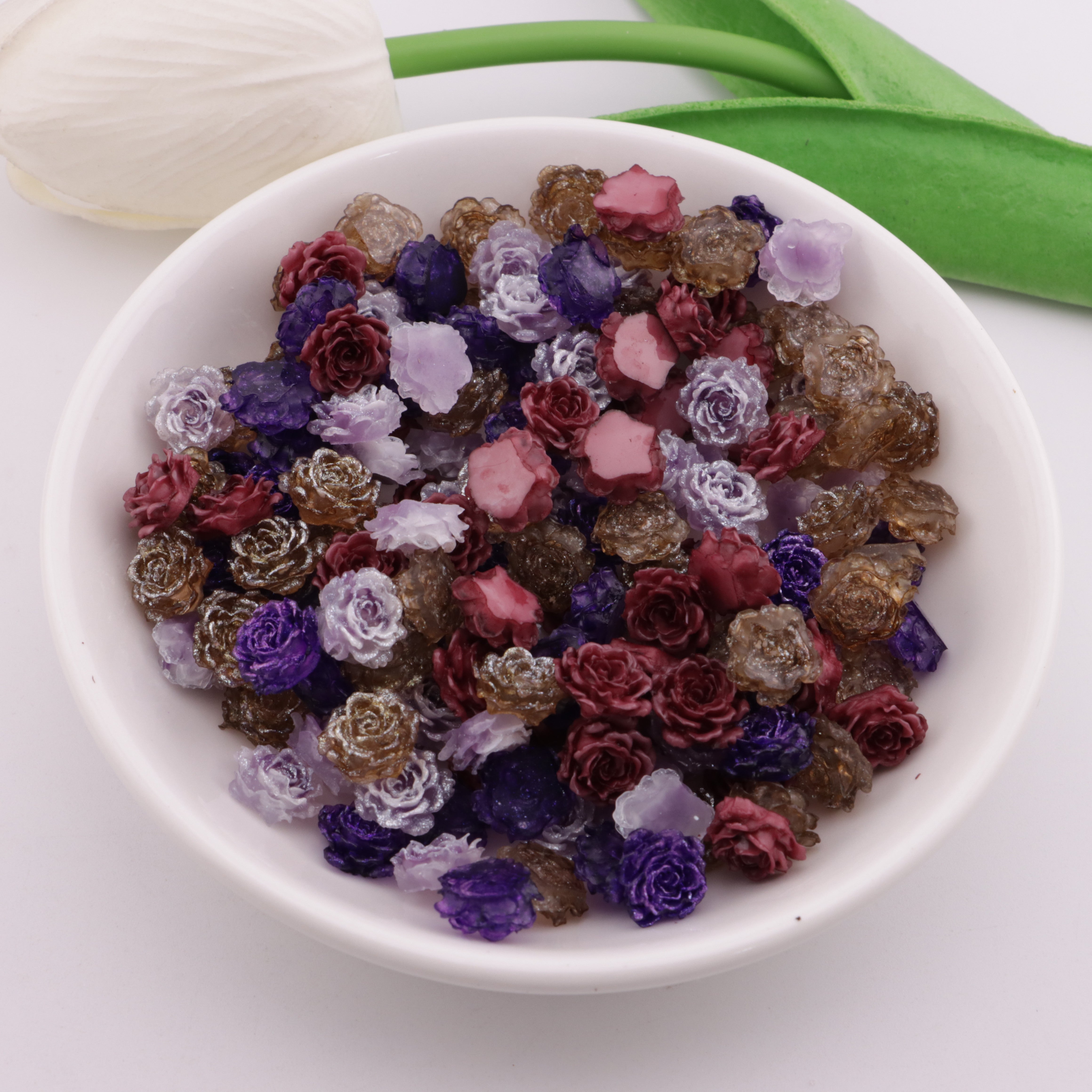 FS5997- 10mm Luminous Soft Flower Charms Night - Glow Soft Flower Stickers