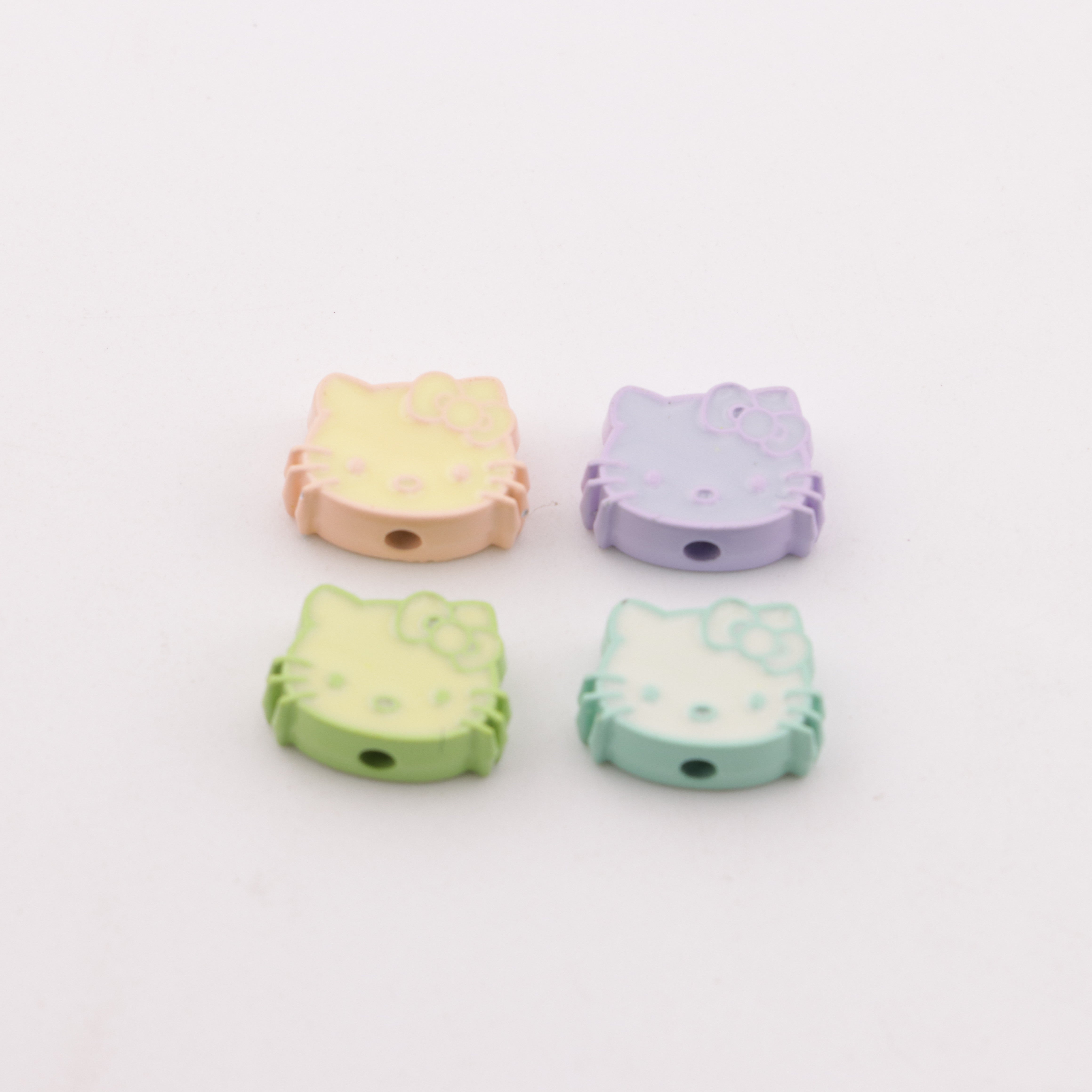 FS5869- Hk Head Metal Beads Kitty Head Dripping Oil Metal Beads