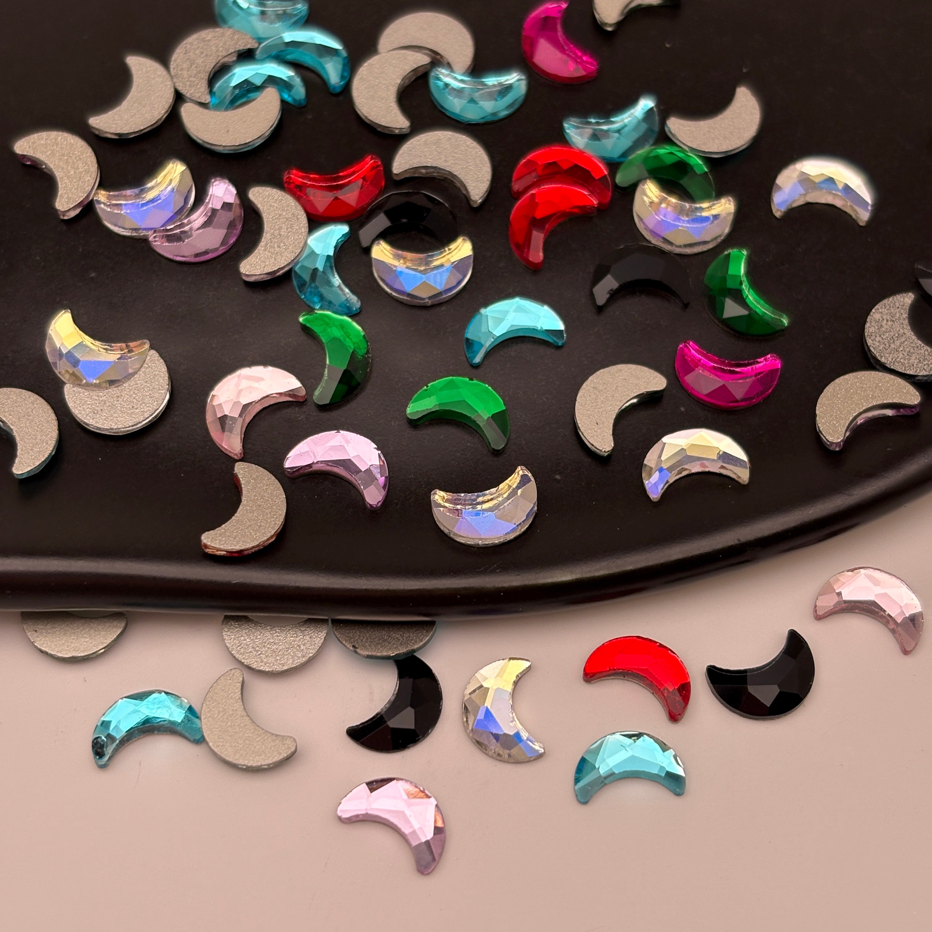 FS5420- 5*8mm Moon Crystal Diamonds Nail Art Stickers