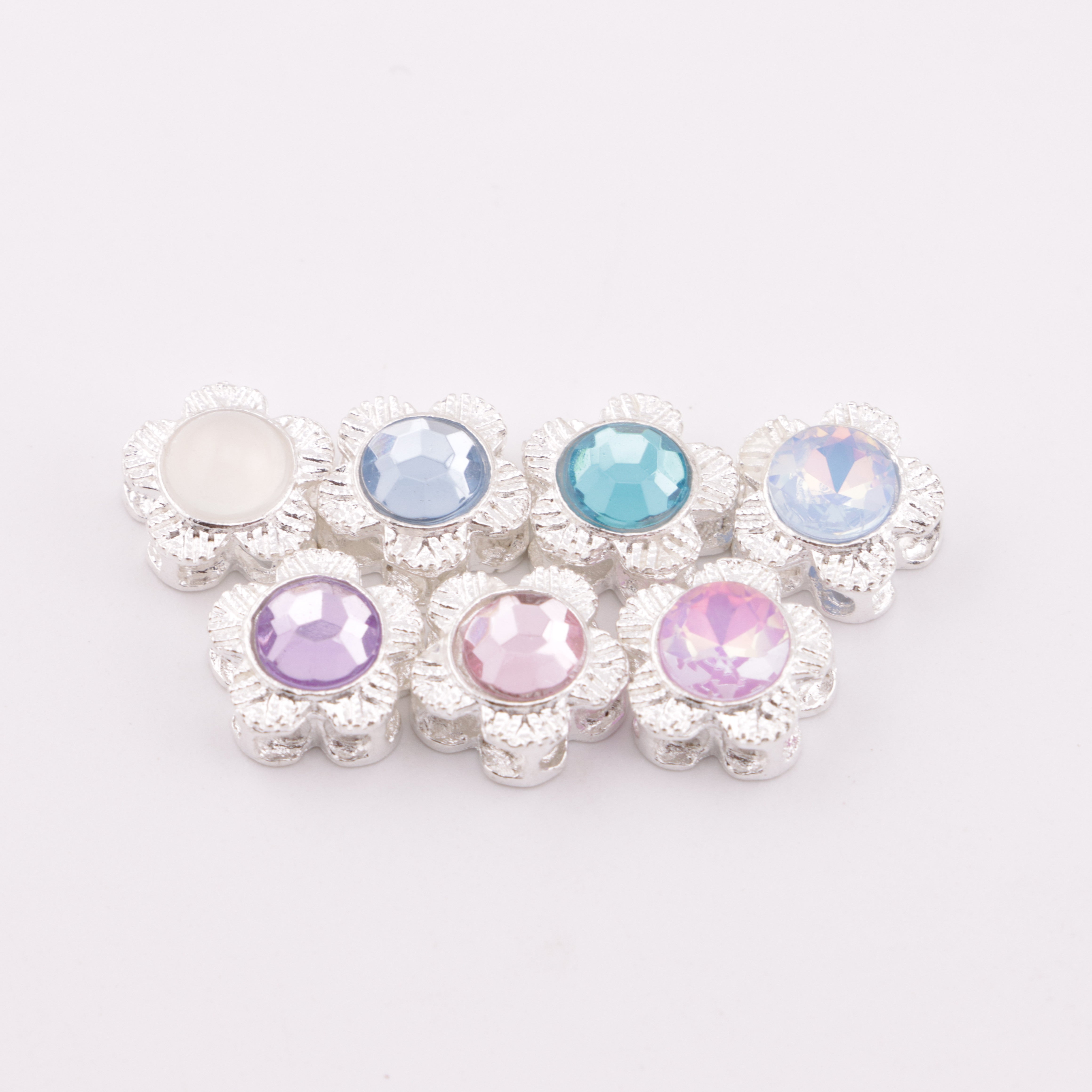 FS5514- 10mm Five - Petal Metal Beads Five - Petal Plum Blossom Metal Four - Way Beads