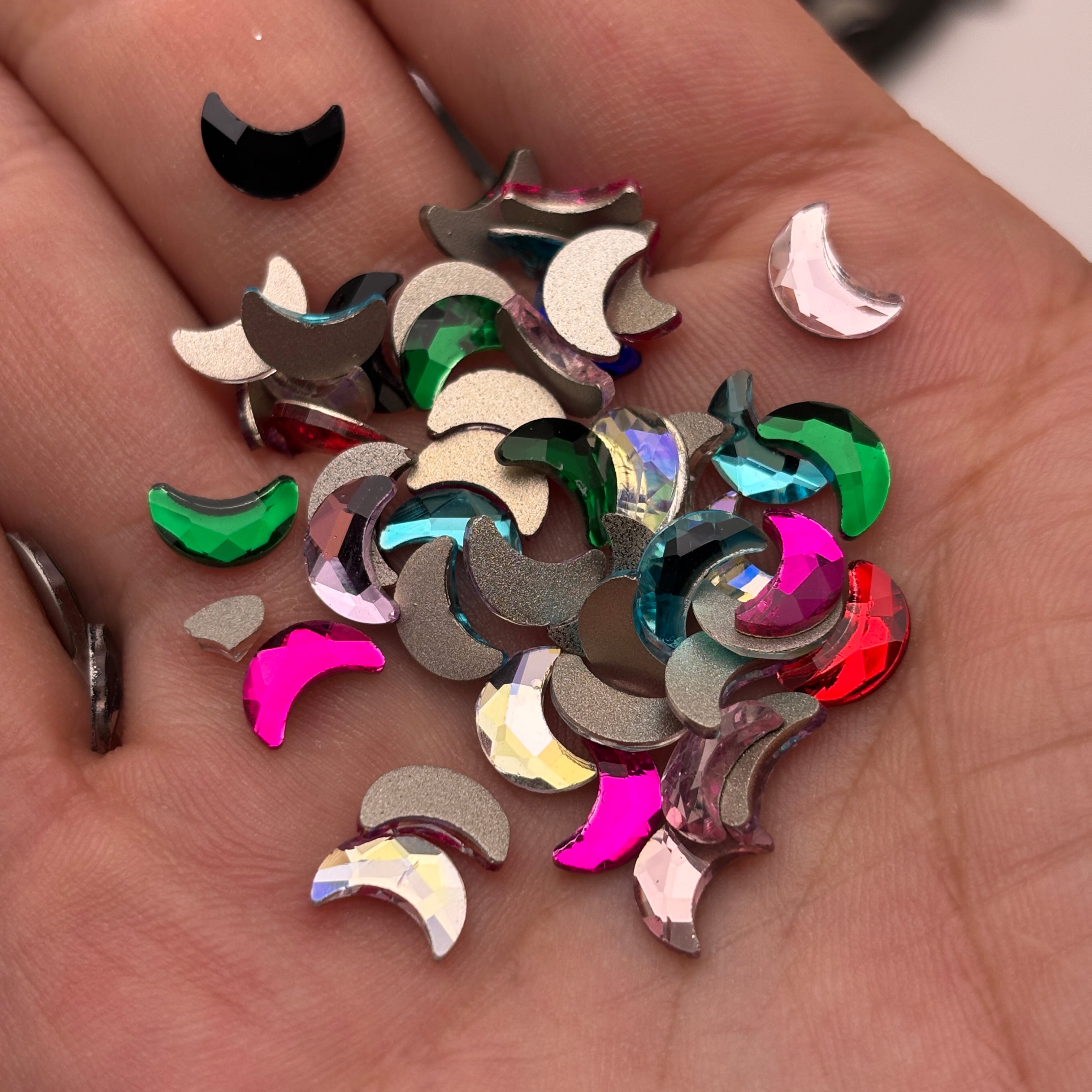 FS5420- 5*8mm Moon Crystal Diamonds Nail Art Stickers