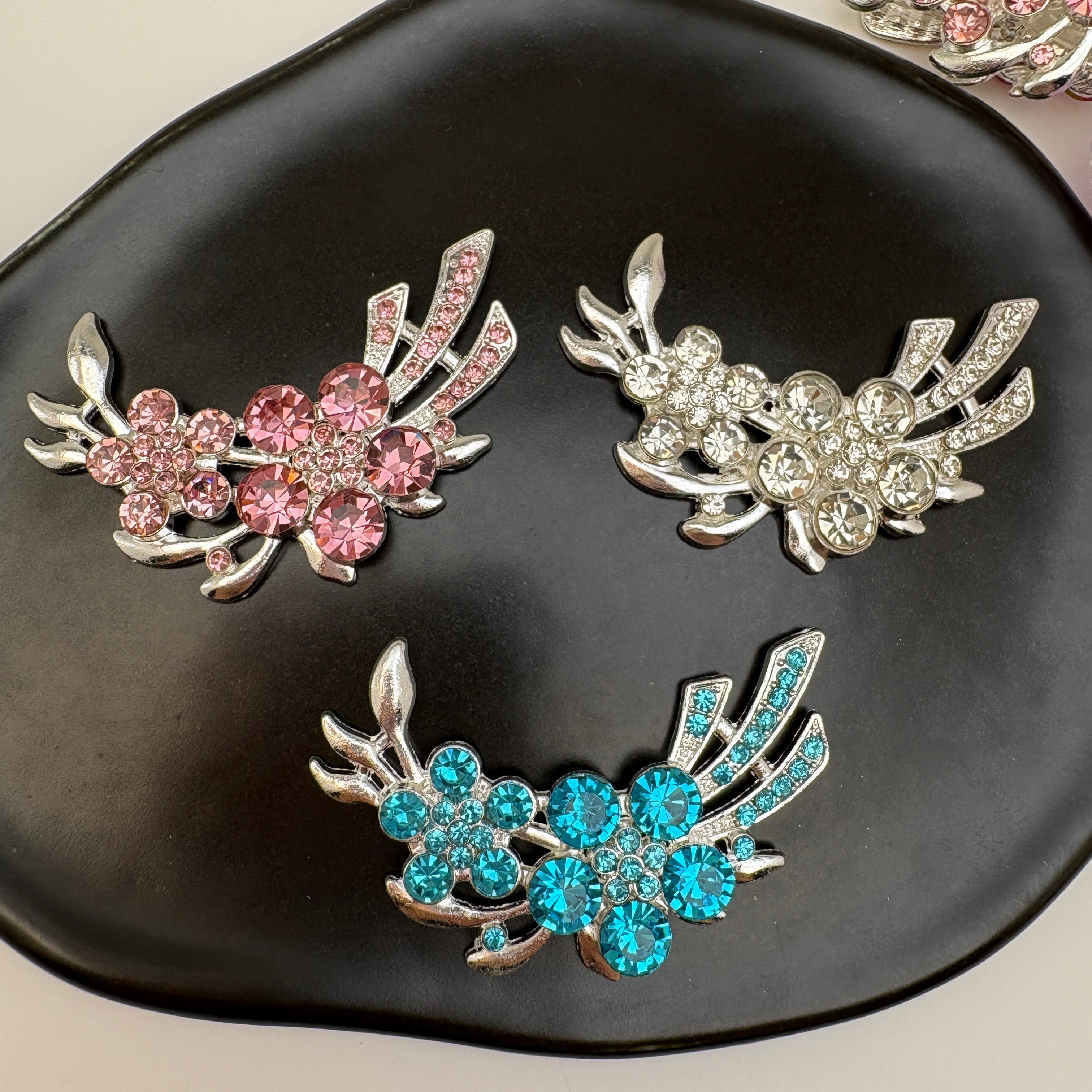 FS5428- 53*35Mm 2 Flower Metal Charms Double Flower Metal Patches
