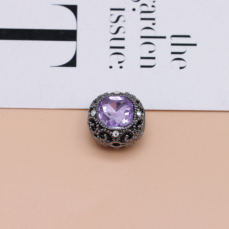 FS4846- 17mm×17mm Square Mocha Alloy Beads That Can Pass Through A Pen