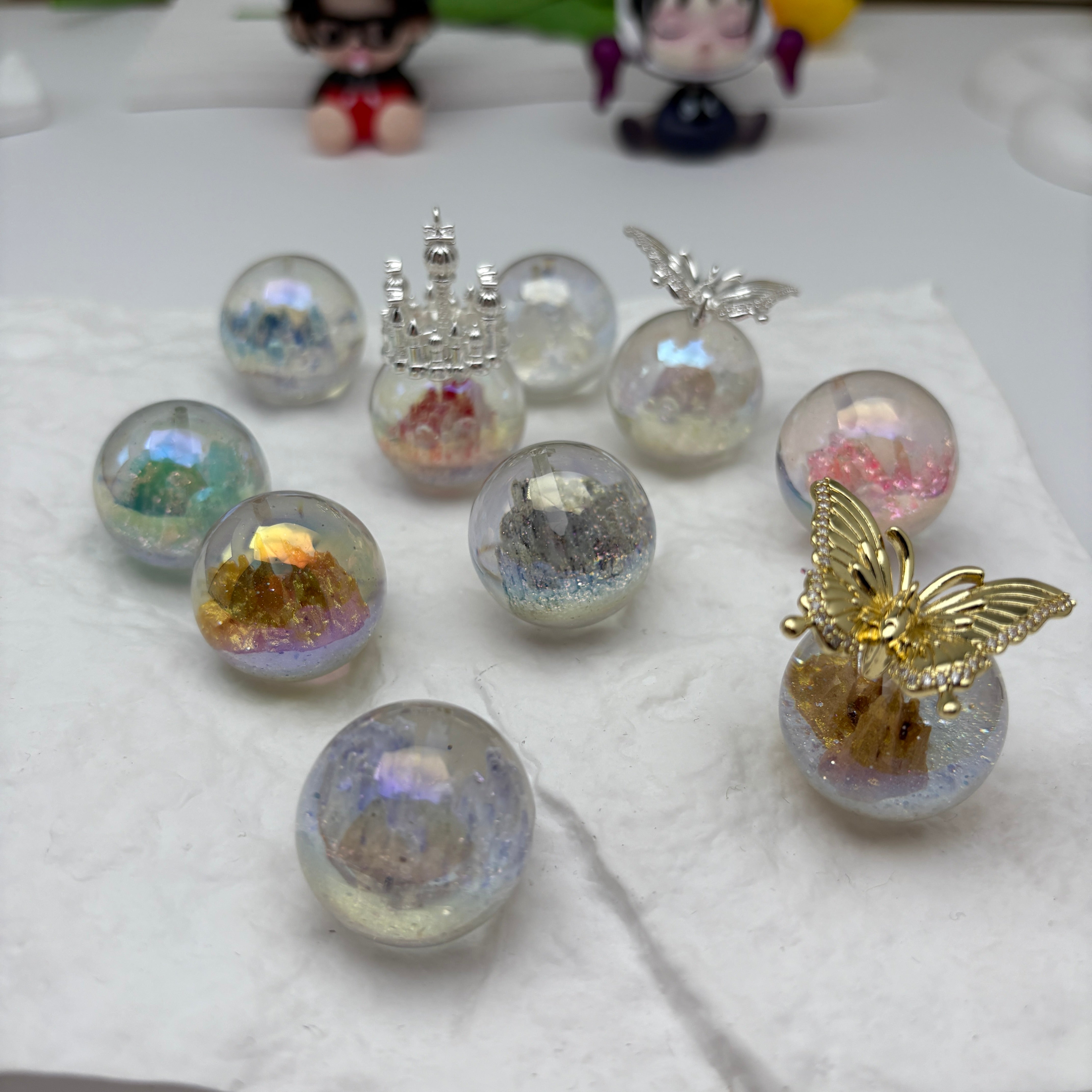 FS5453- 25mm New UV Half Hole Castle Beads For Pendent