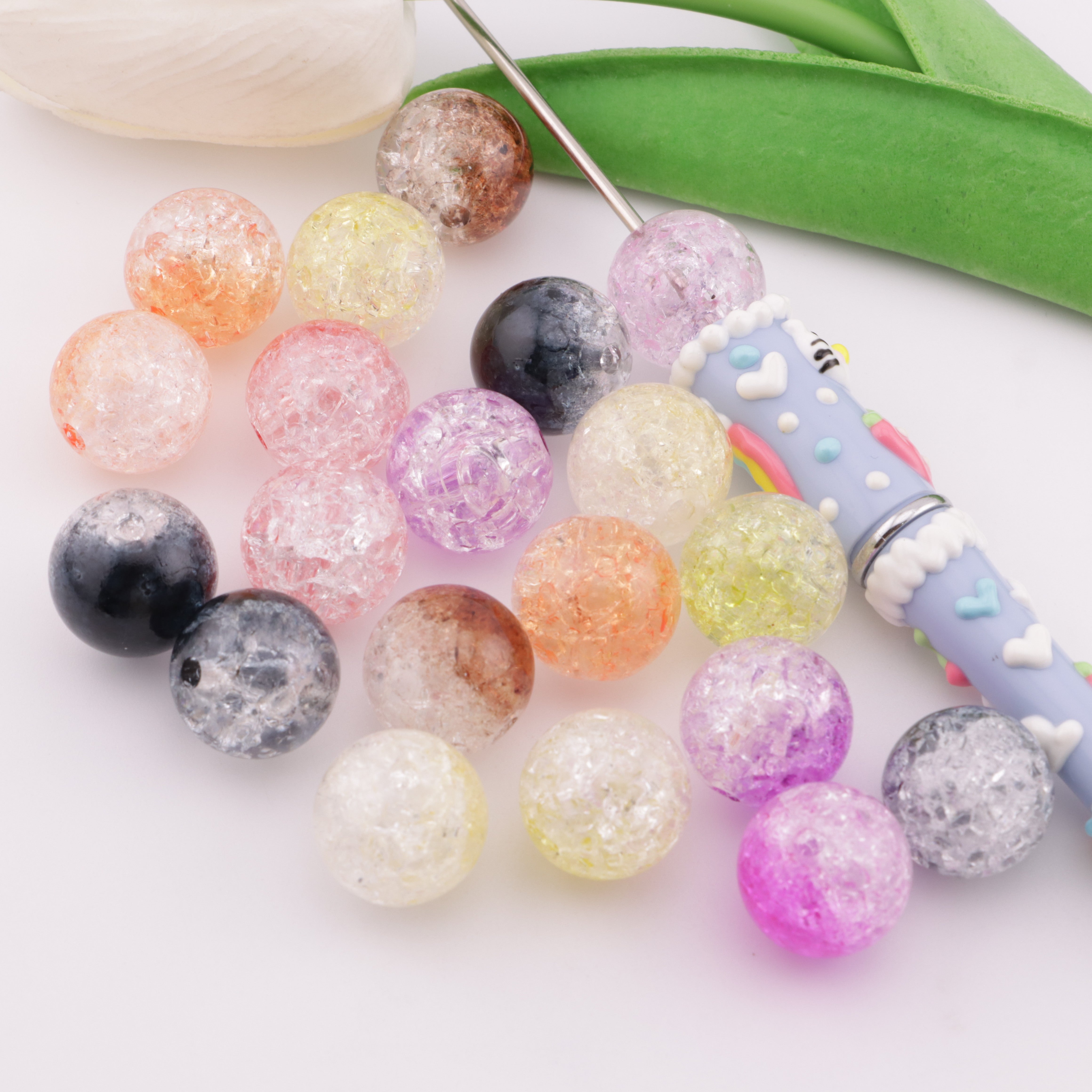 FS5792- 16mm Ice-Cracked Beads Fit For Pen Zoe's DIY Shop