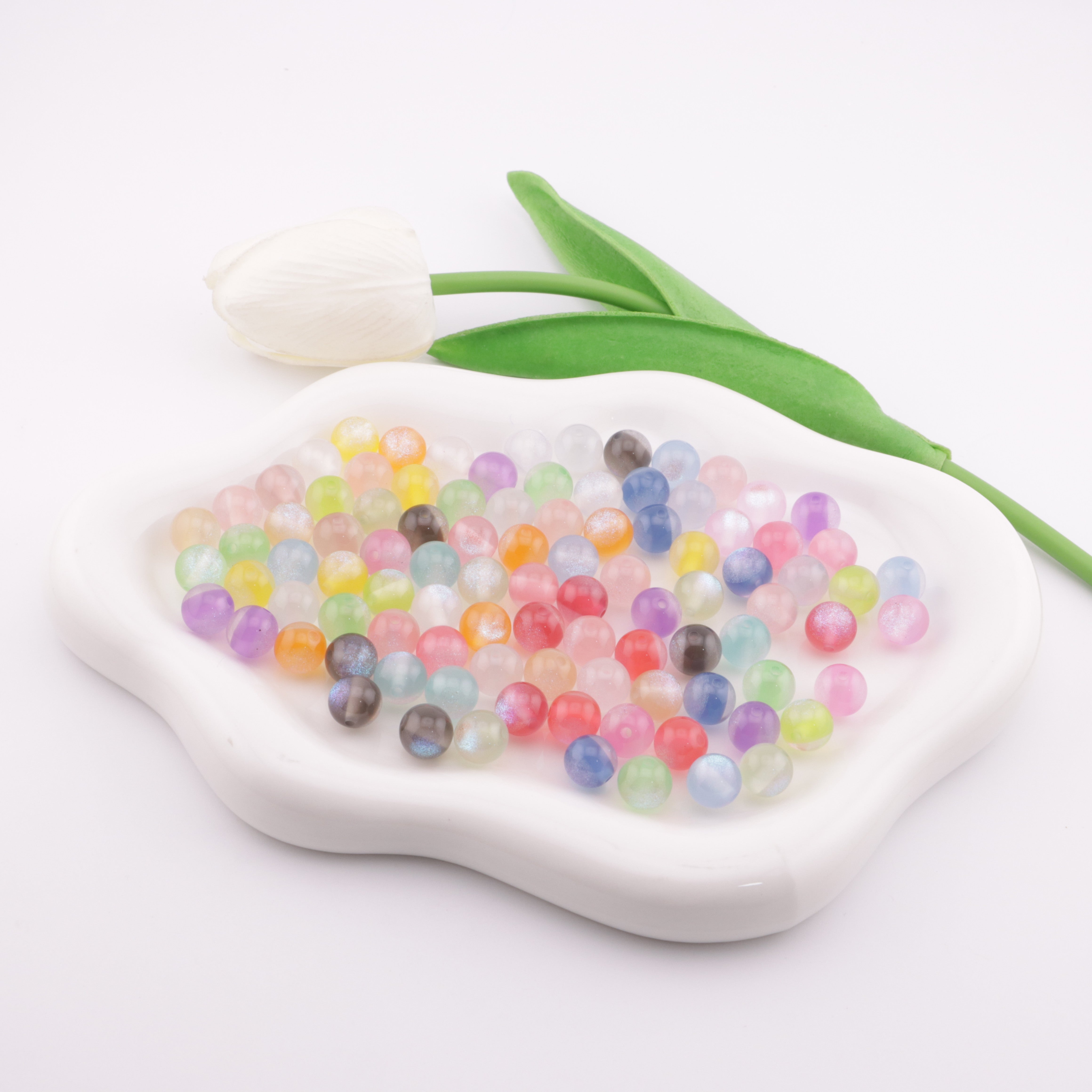FS6034- 10Mm Optically Variable Glow-In-The-Dark Resin Beads