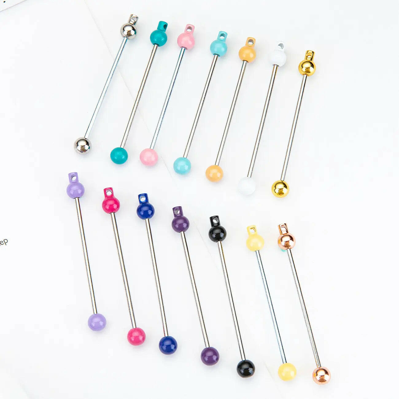 FS0268- 5.8cm*0.2cm DIY Beadable Bar for Keychains in Solid Colors Zoe's DIY Shop