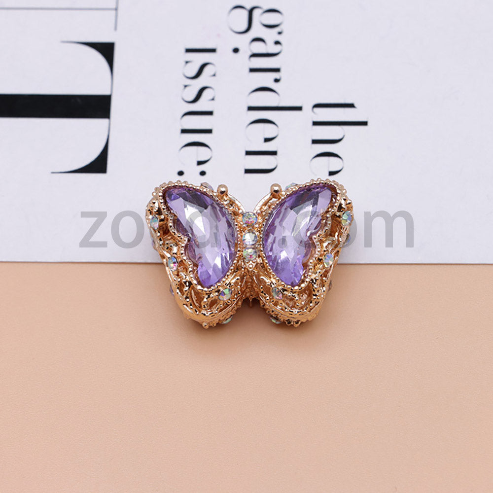 FS0359- 30mm 혼합 색상 UV 도금 다이아몬드 합금 버터플라이 펜에 적합