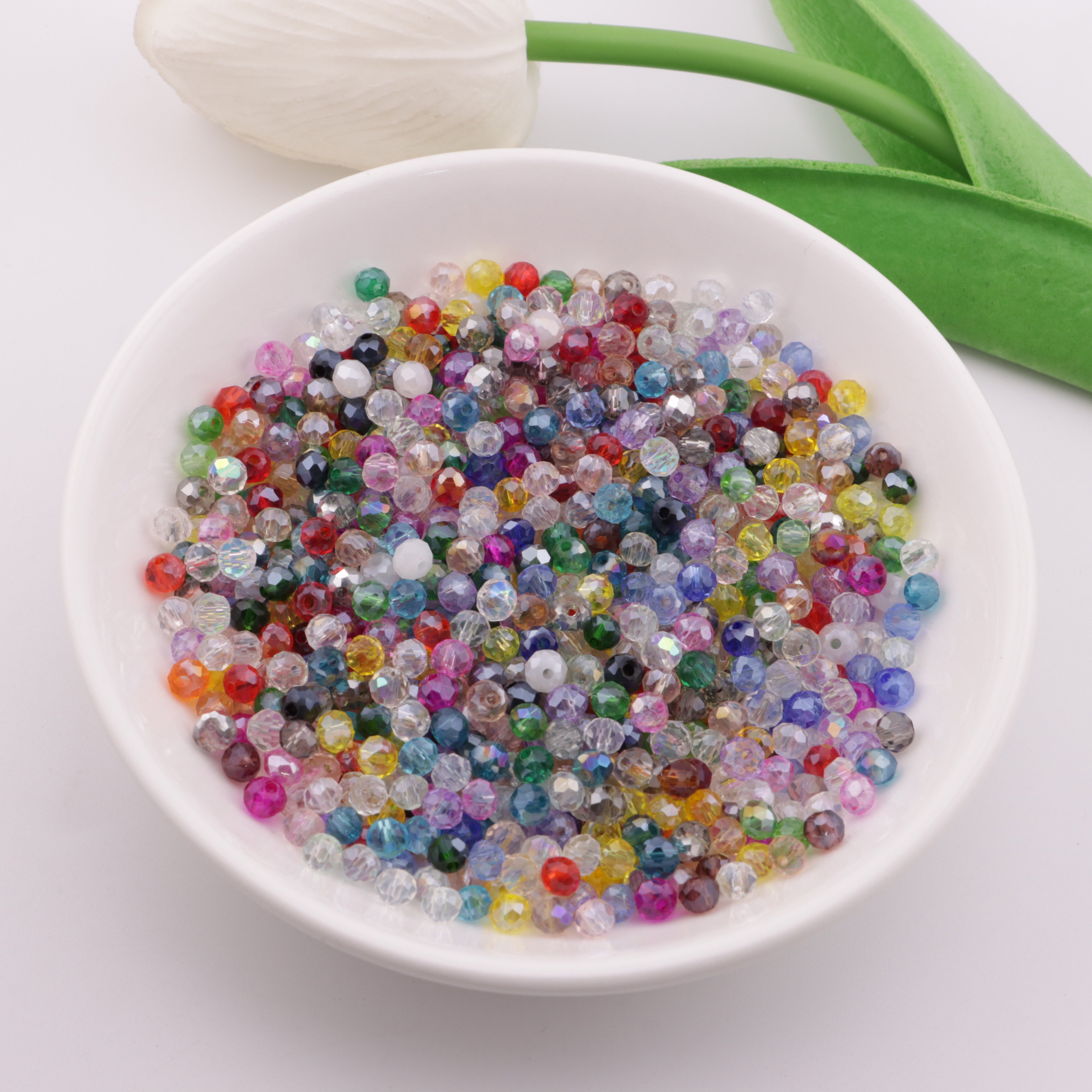 FS6054- Approximately 4mm Crystal Glass Beads AB