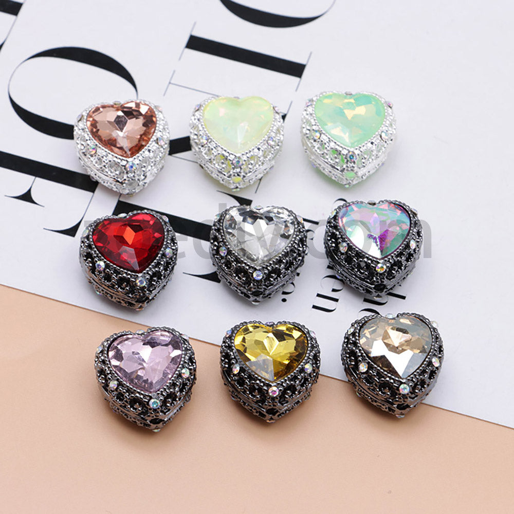FS4845-Hollowed Heart Diamond Beads Fit For Beadable Pens