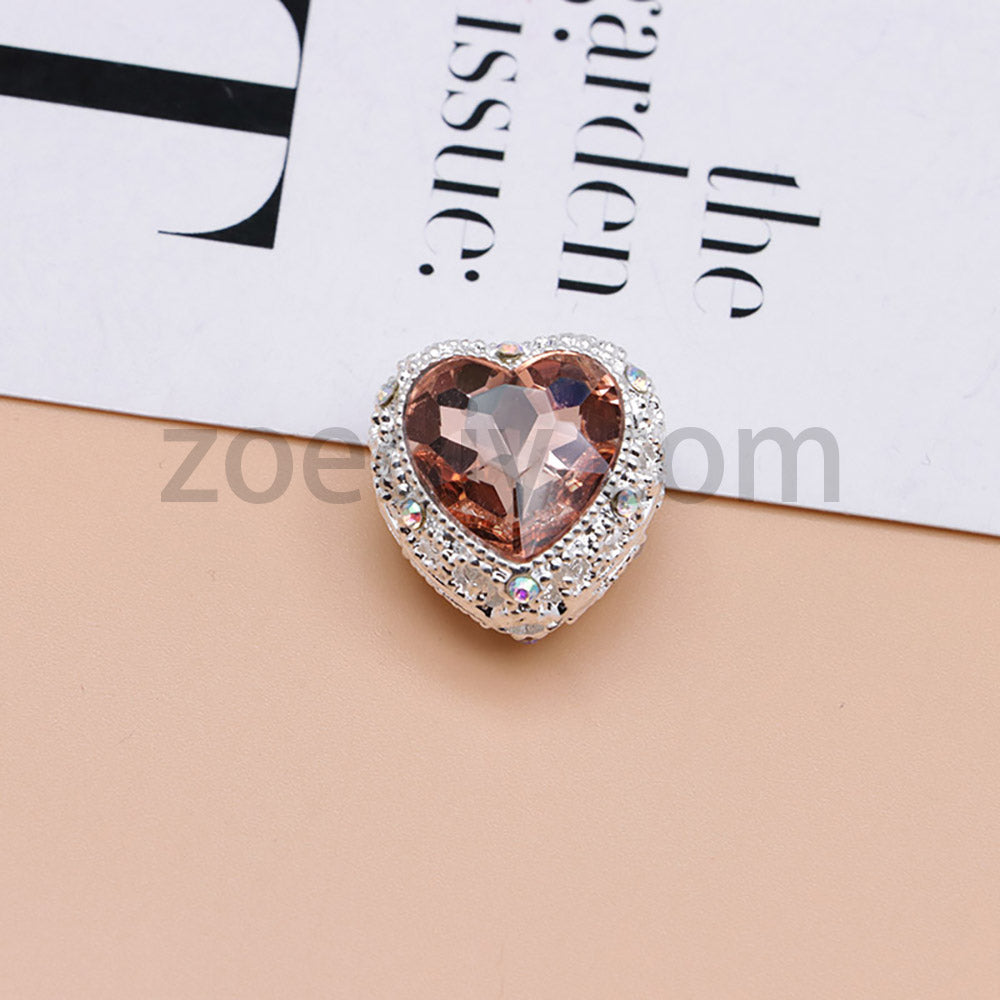 FS4845-Hollowed Heart Diamond Beads Fit For Beadable Pens