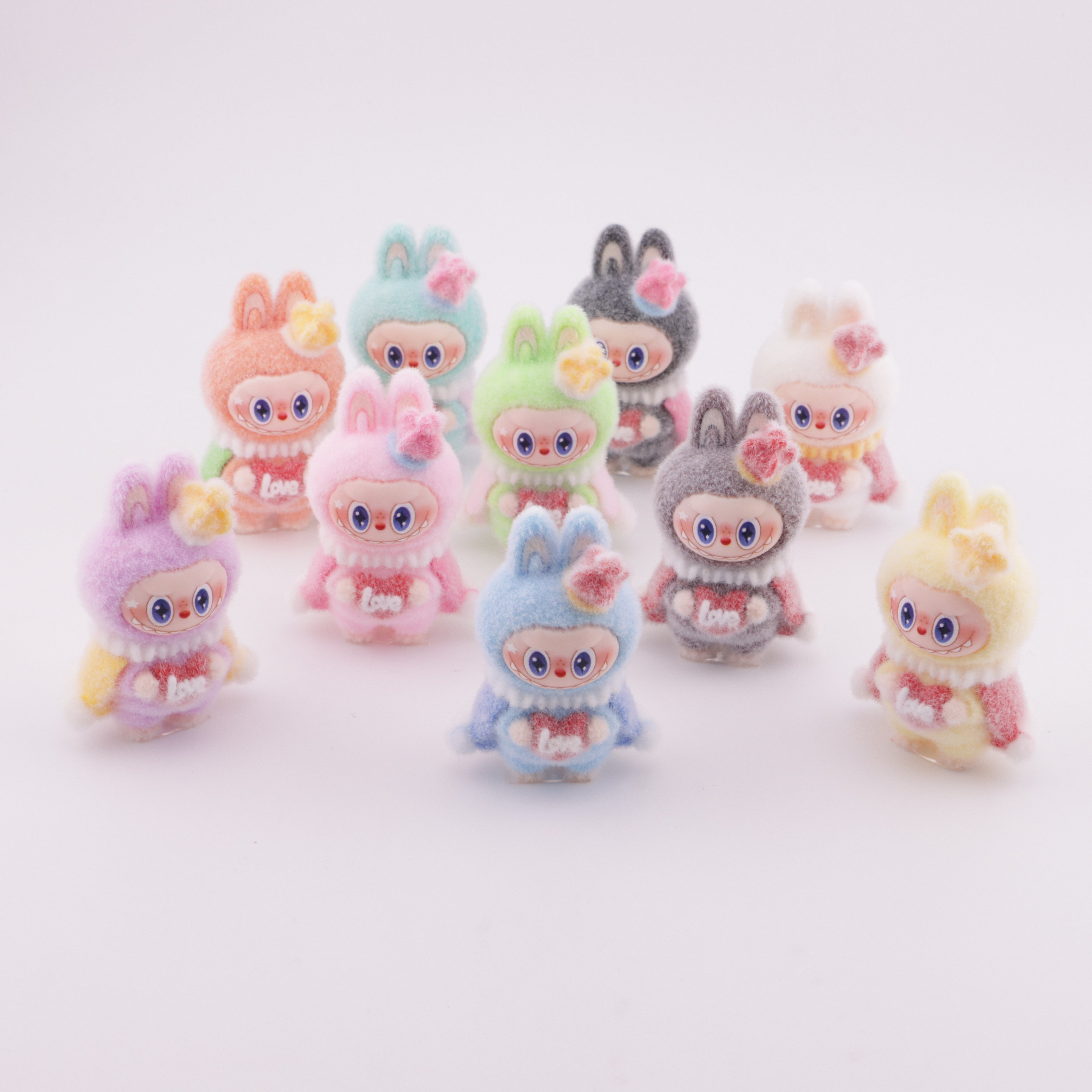 FS6099- 10 PCS/Set LBB Charms Flocked Hand - Held Heart - Shaped Crown Bubu Decorations