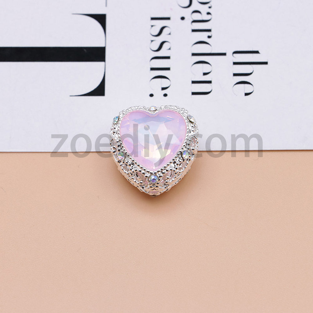 FS4845-Hollowed Heart Diamond Beads Fit For Beadable Pens