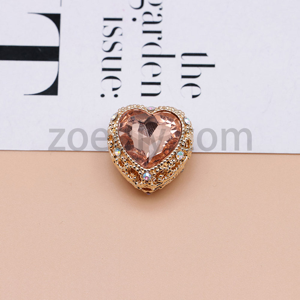 FS4845-Hollowed Heart Diamond Beads Fit For Beadable Pens