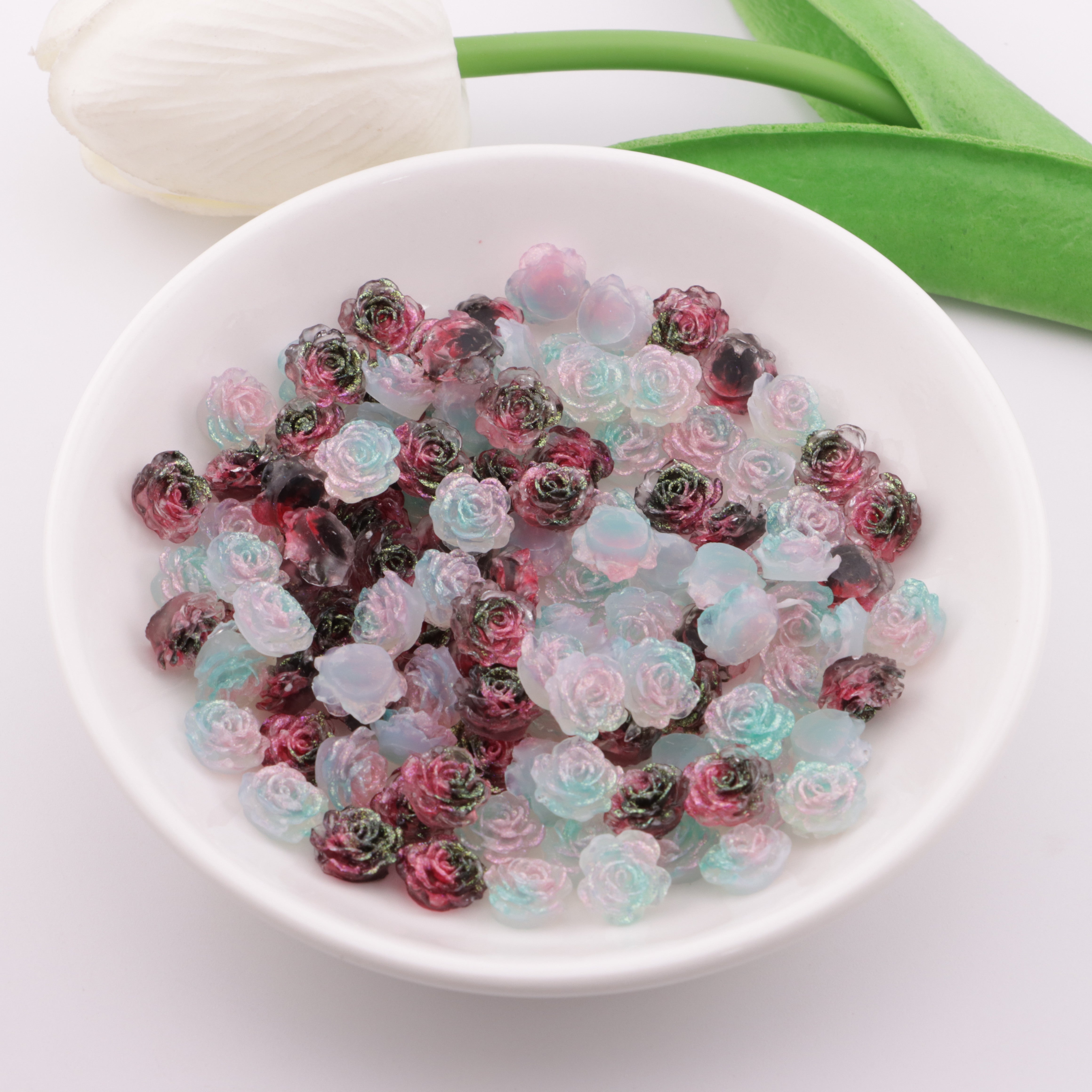 FS6082- 10mm Luminous Soft Flower Charms Luminescent Soft Flower Patches