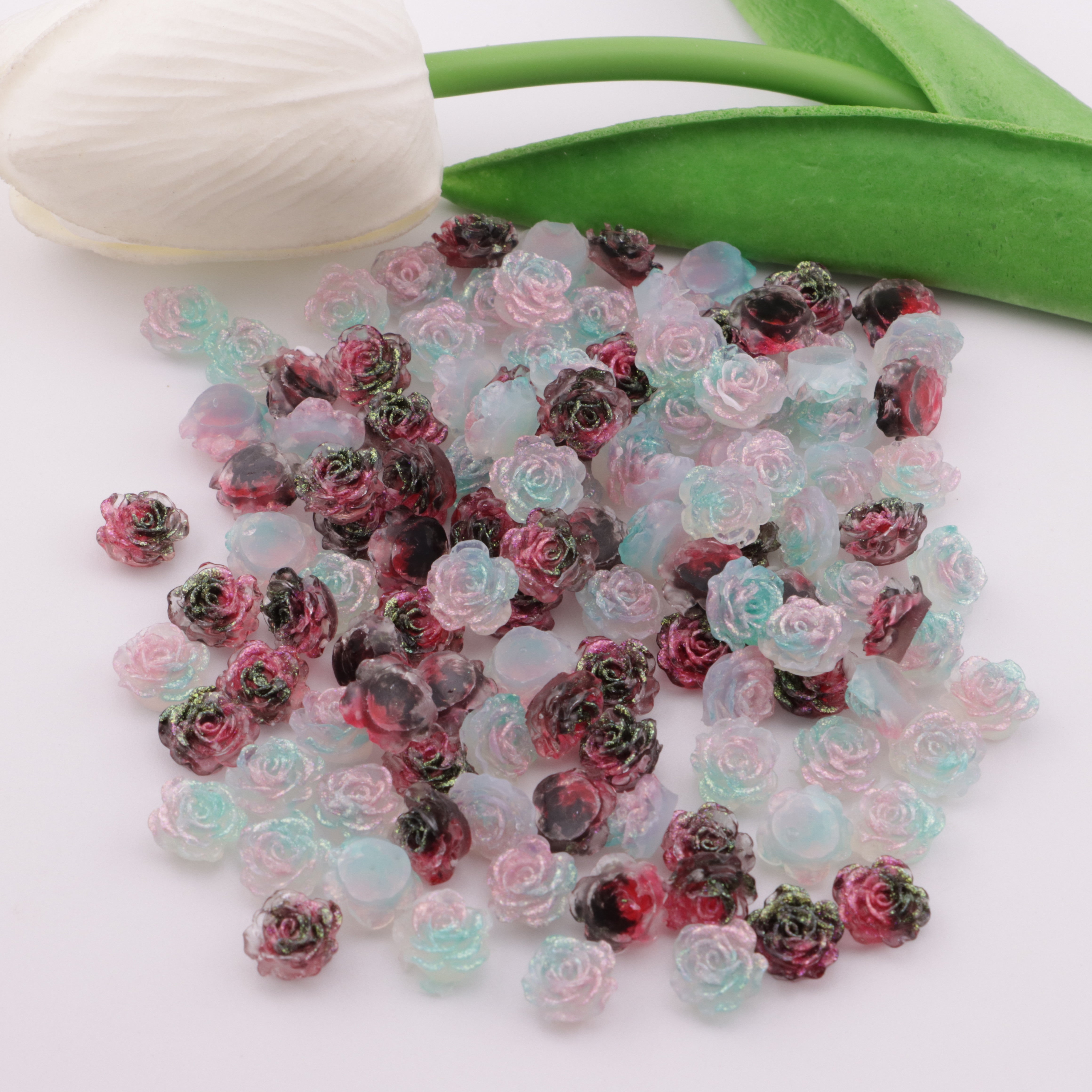 FS6082- 10mm Luminous Soft Flower Charms Luminescent Soft Flower Patches