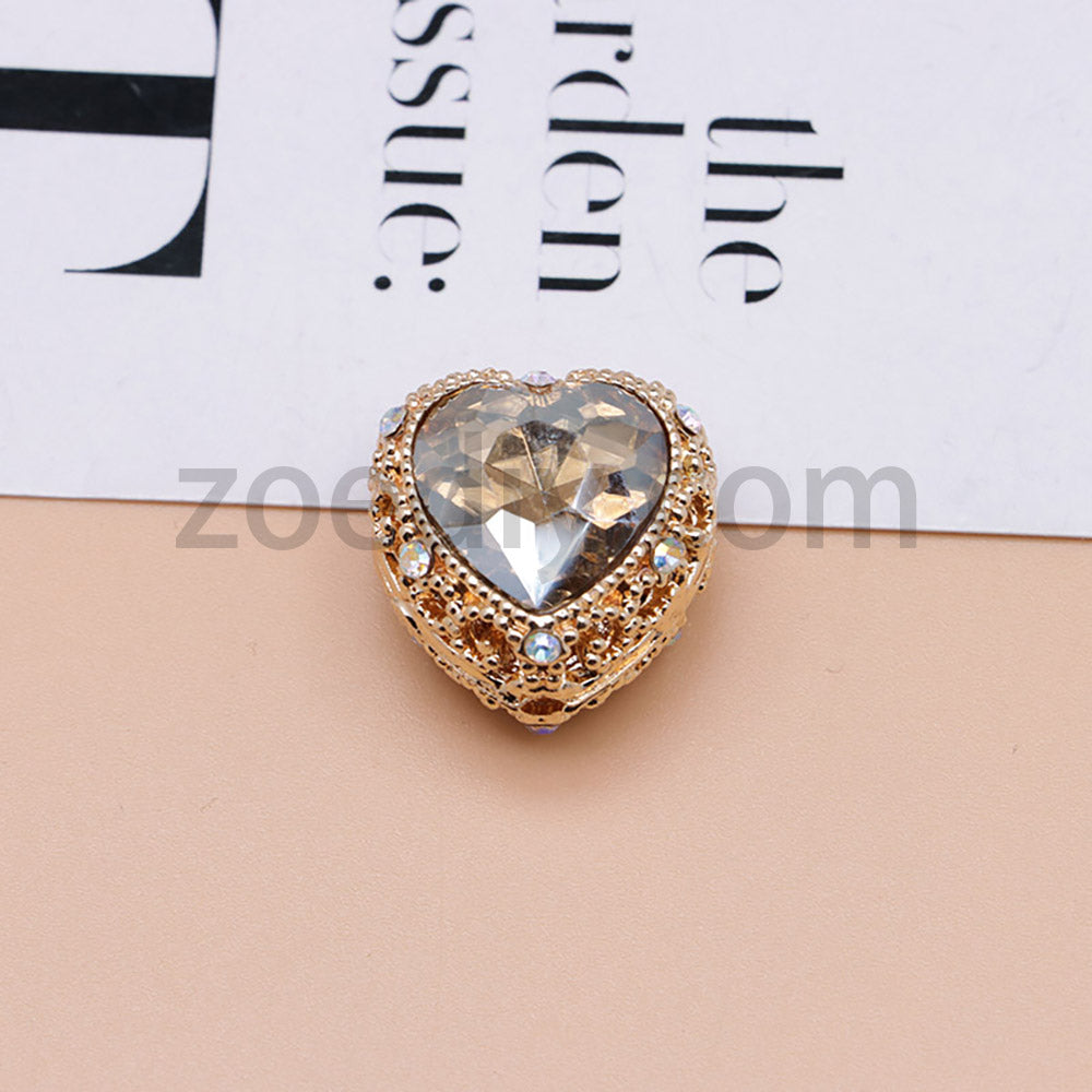 FS4845-Hollowed Heart Diamond Beads Fit For Beadable Pens