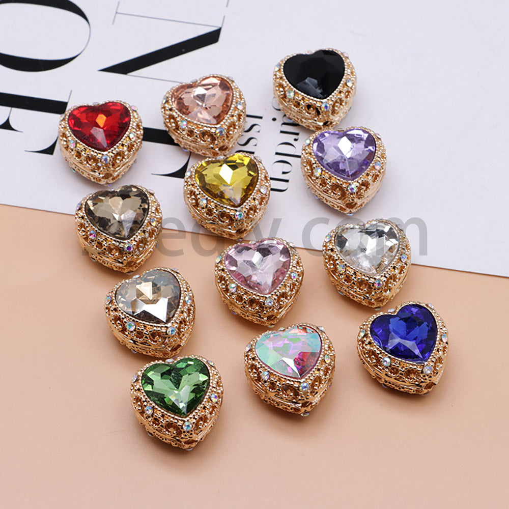 FS4845-Hollowed Heart Diamond Beads Fit For Beadable Pens