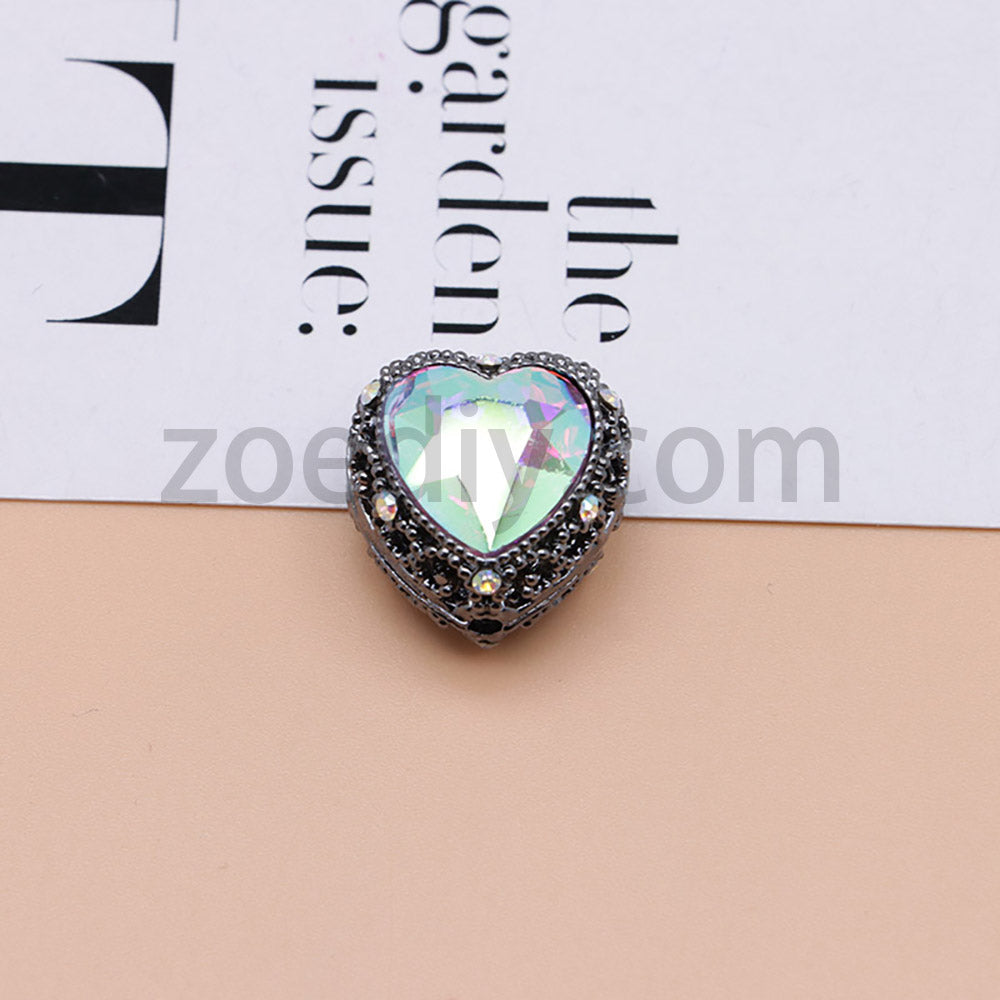 FS4845-Hollowed Heart Diamond Beads Fit For Beadable Pens