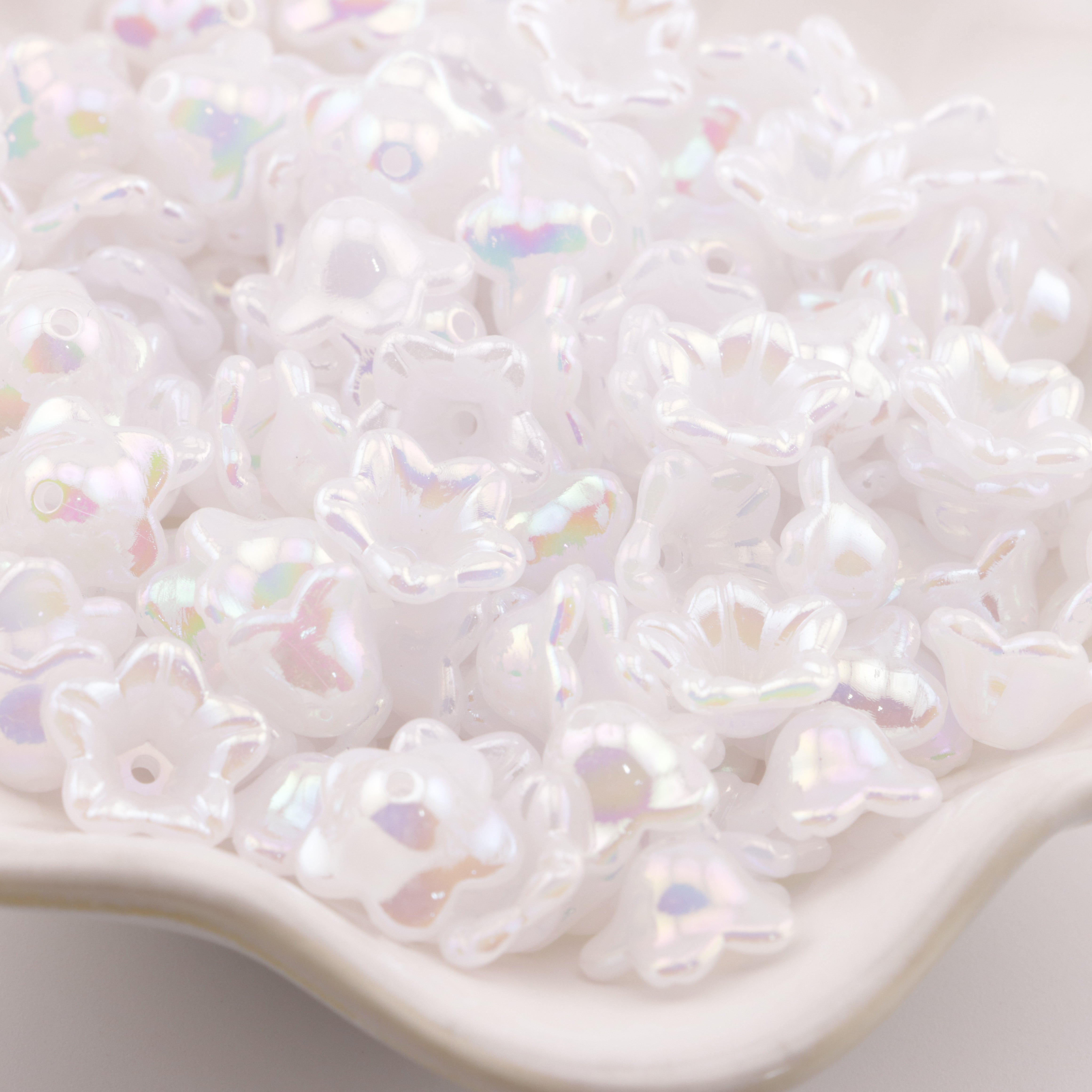 FS2282-7*12mm AB Gradient Color Valley Of Lily Flower Acrylic Beads For Making Car Hangers