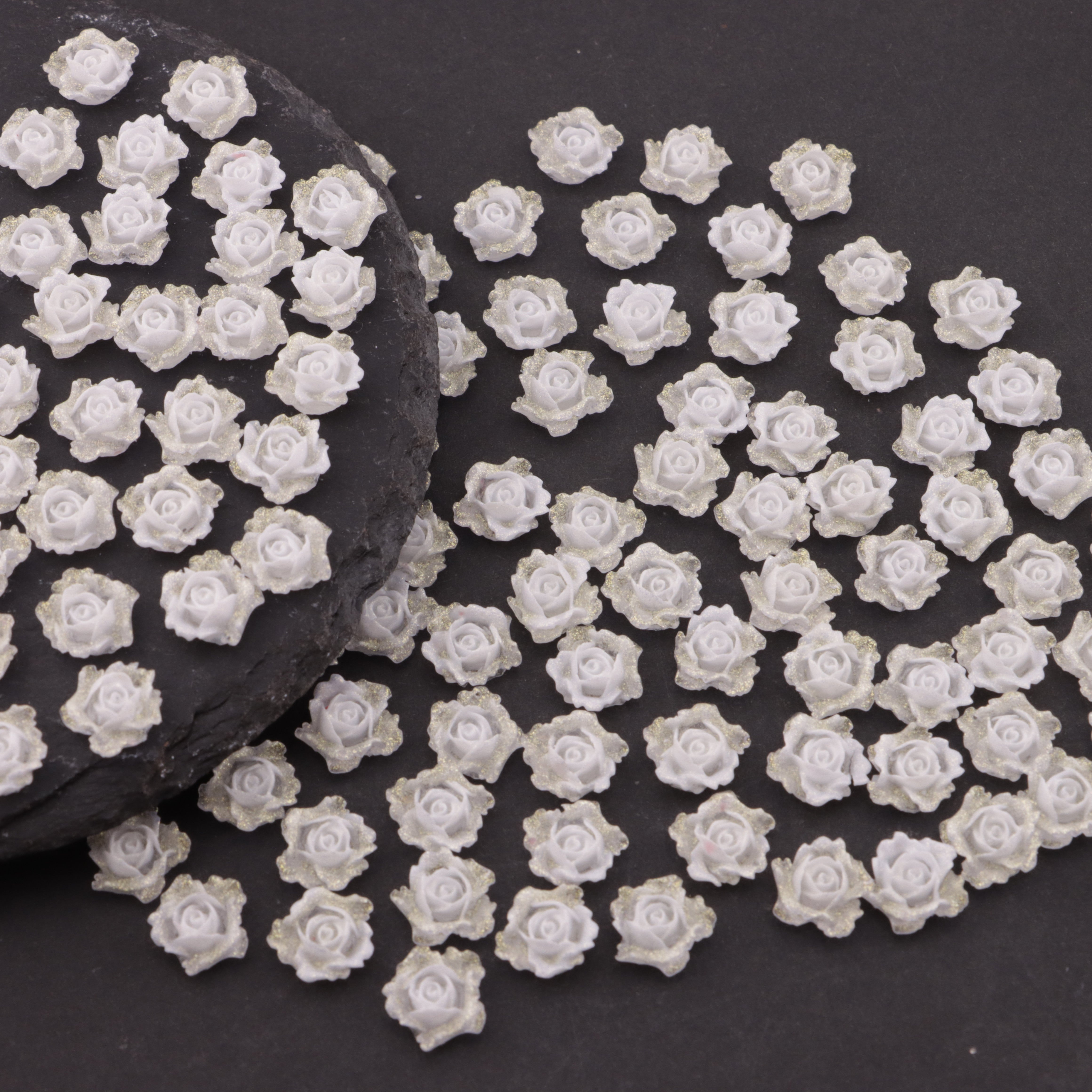 FS6144- 8mm Luminous Soft Flower Charms Night - Glow Soft Flower Patches