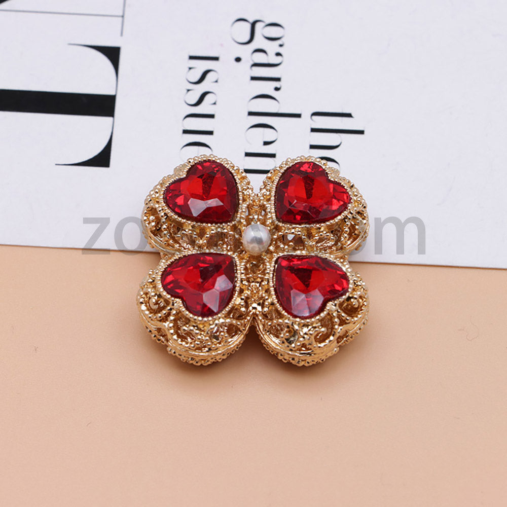 FS0953- Mixed Color Silver Clover Crystal Alloy Diamond Ball Beads Fit For Beadable Pens