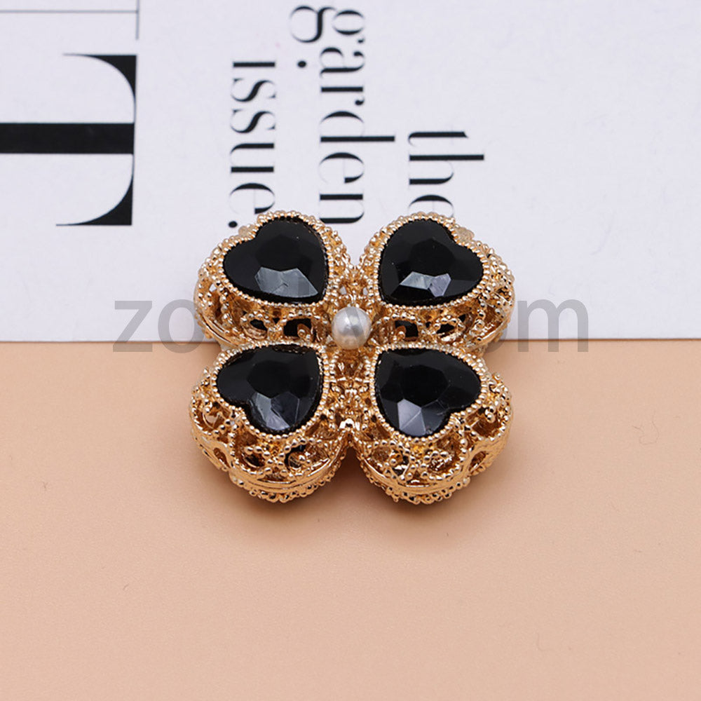 FS0953- Mixed Color Silver Clover Crystal Alloy Diamond Ball Beads Fit For Beadable Pens