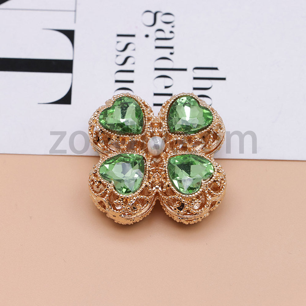 FS0953- Mixed Color Silver Clover Crystal Alloy Diamond Ball Beads Fit For Beadable Pens