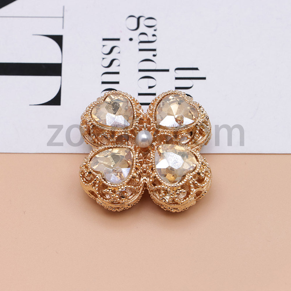 FS0953- Mixed Color Silver Clover Crystal Alloy Diamond Ball Beads Fit For Beadable Pens