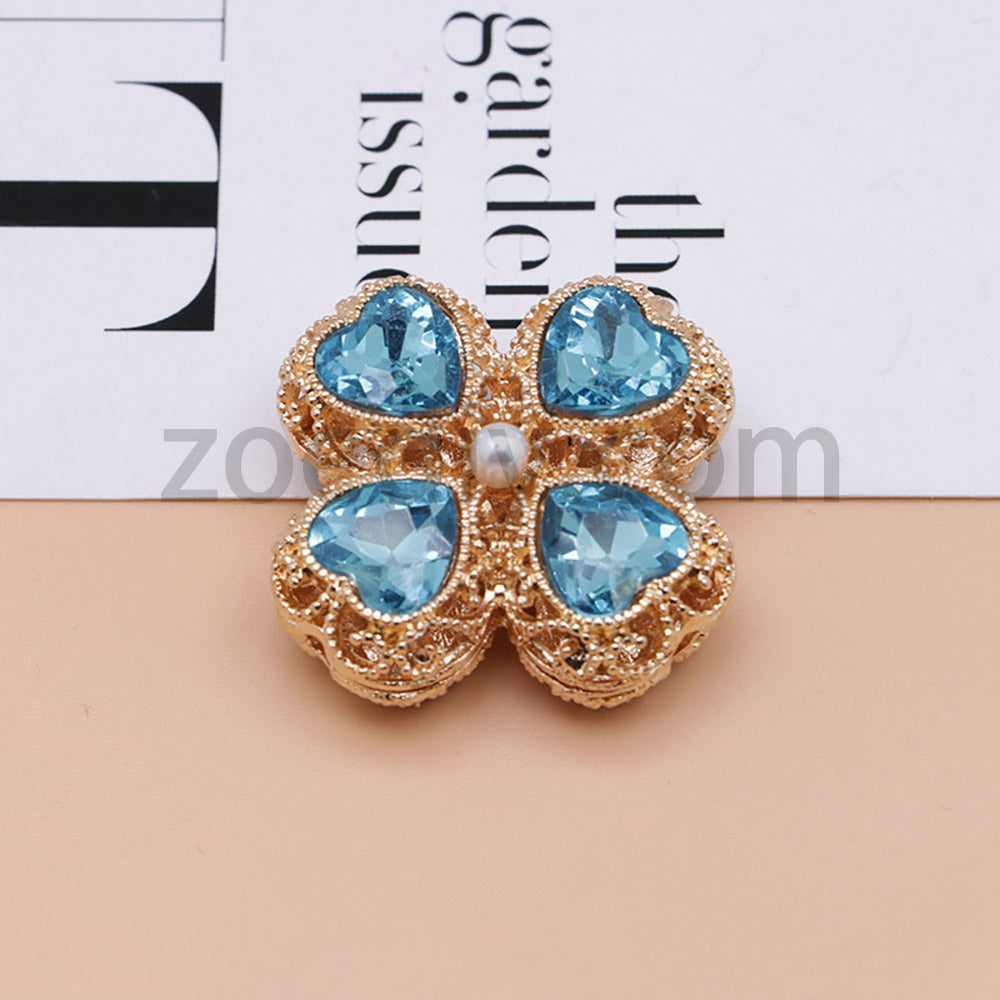 FS0953- Mixed Color Silver Clover Crystal Alloy Diamond Ball Beads Fit For Beadable Pens