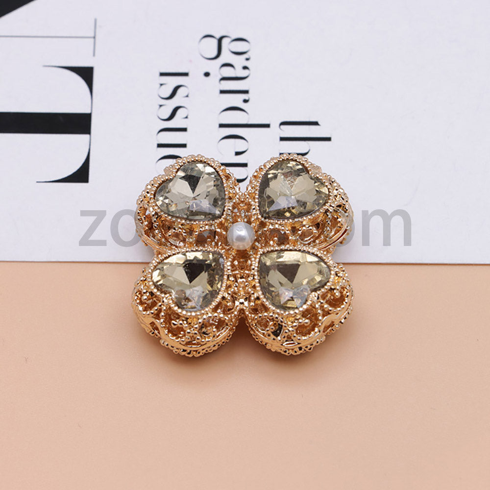 FS0953- Mixed Color Silver Clover Crystal Alloy Diamond Ball Beads Fit For Beadable Pens