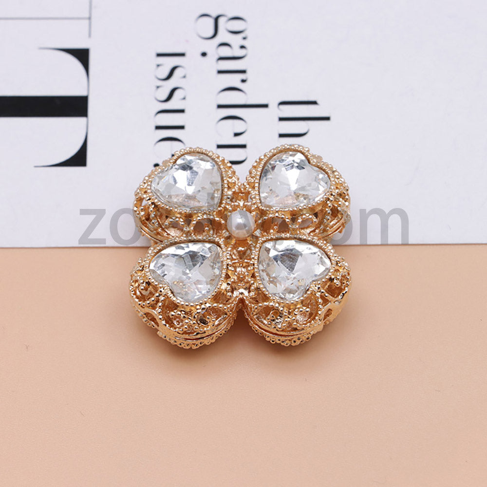 FS0953- Mixed Color Silver Clover Crystal Alloy Diamond Ball Beads Fit For Beadable Pens