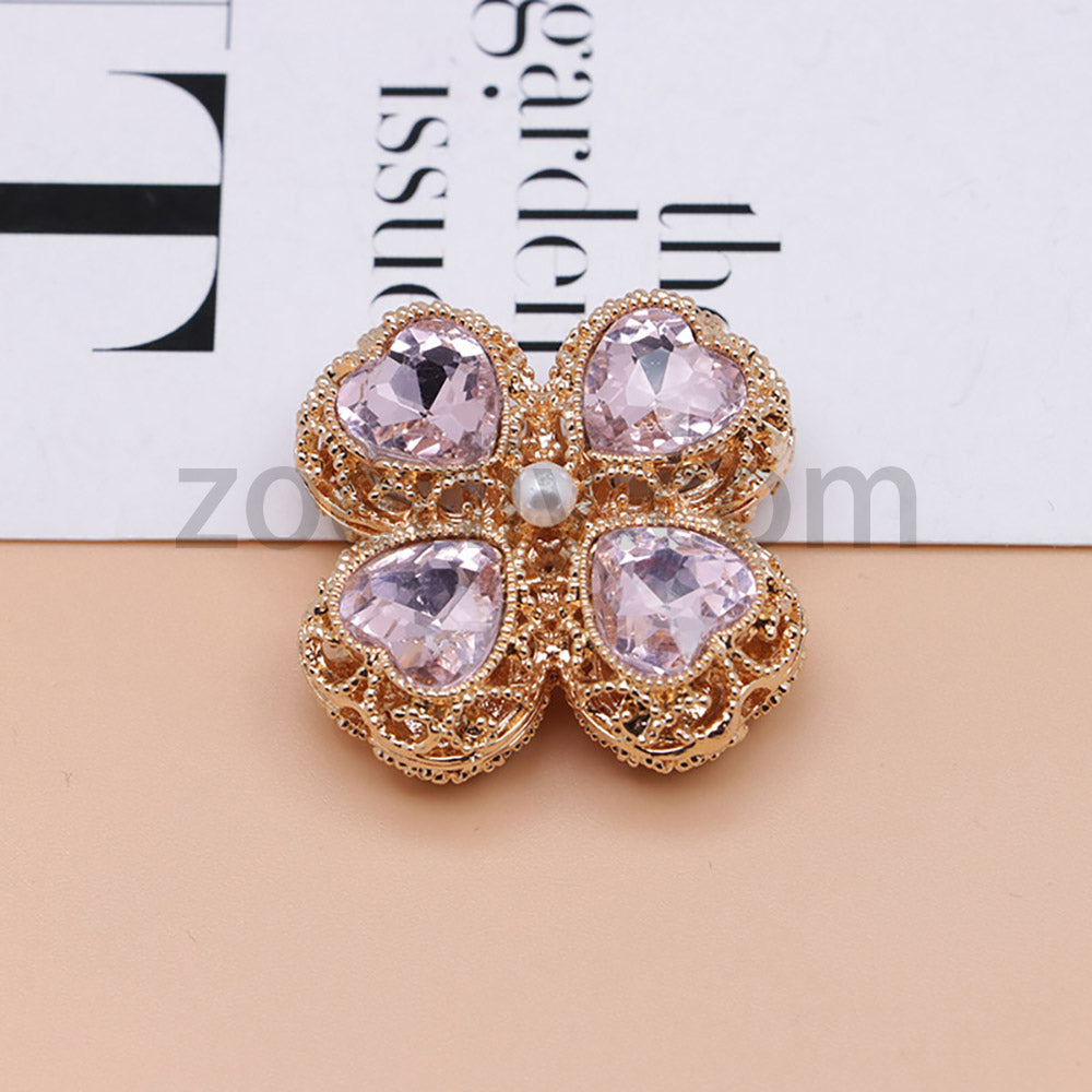 FS0953- Mixed Color Silver Clover Crystal Alloy Diamond Ball Beads Fit For Beadable Pens