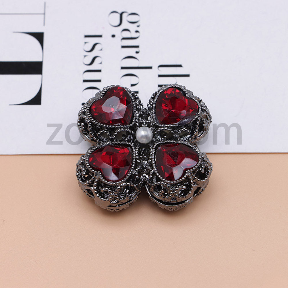 FS0953- Mixed Color Silver Clover Crystal Alloy Diamond Ball Beads Fit For Beadable Pens
