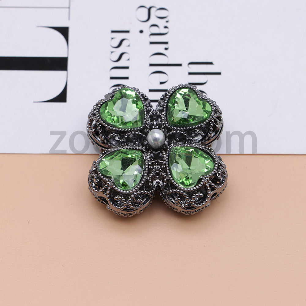 FS0953- Mixed Color Silver Clover Crystal Alloy Diamond Ball Beads Fit For Beadable Pens
