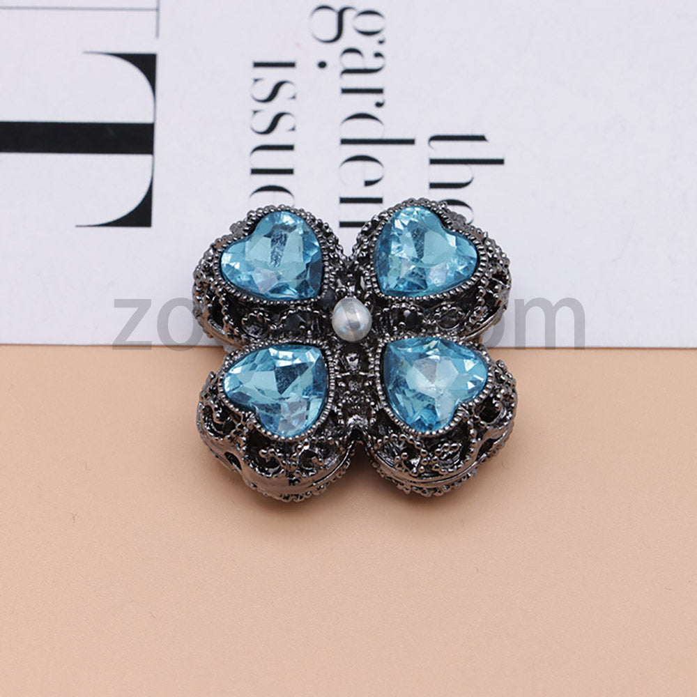 FS0953- Mixed Color Silver Clover Crystal Alloy Diamond Ball Beads Fit For Beadable Pens