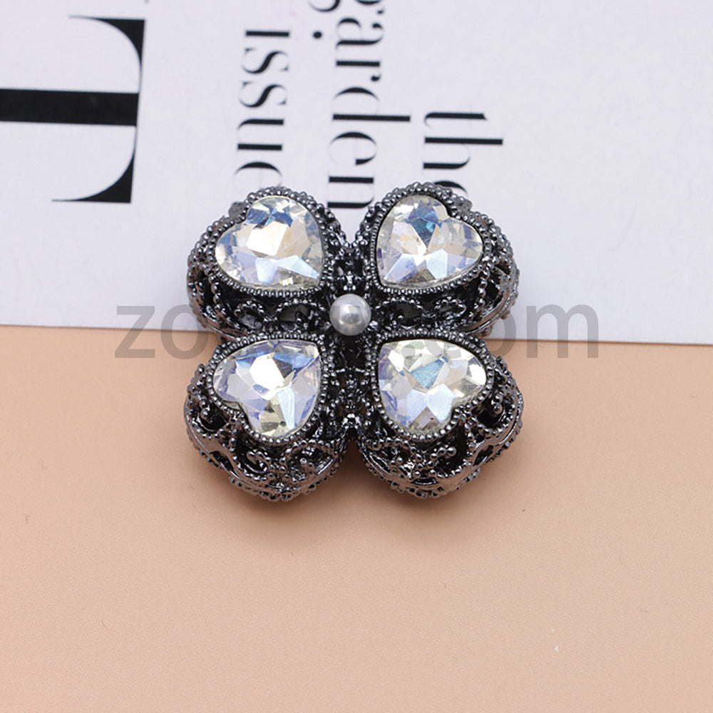FS0953- Mixed Color Silver Clover Crystal Alloy Diamond Ball Beads Fit For Beadable Pens