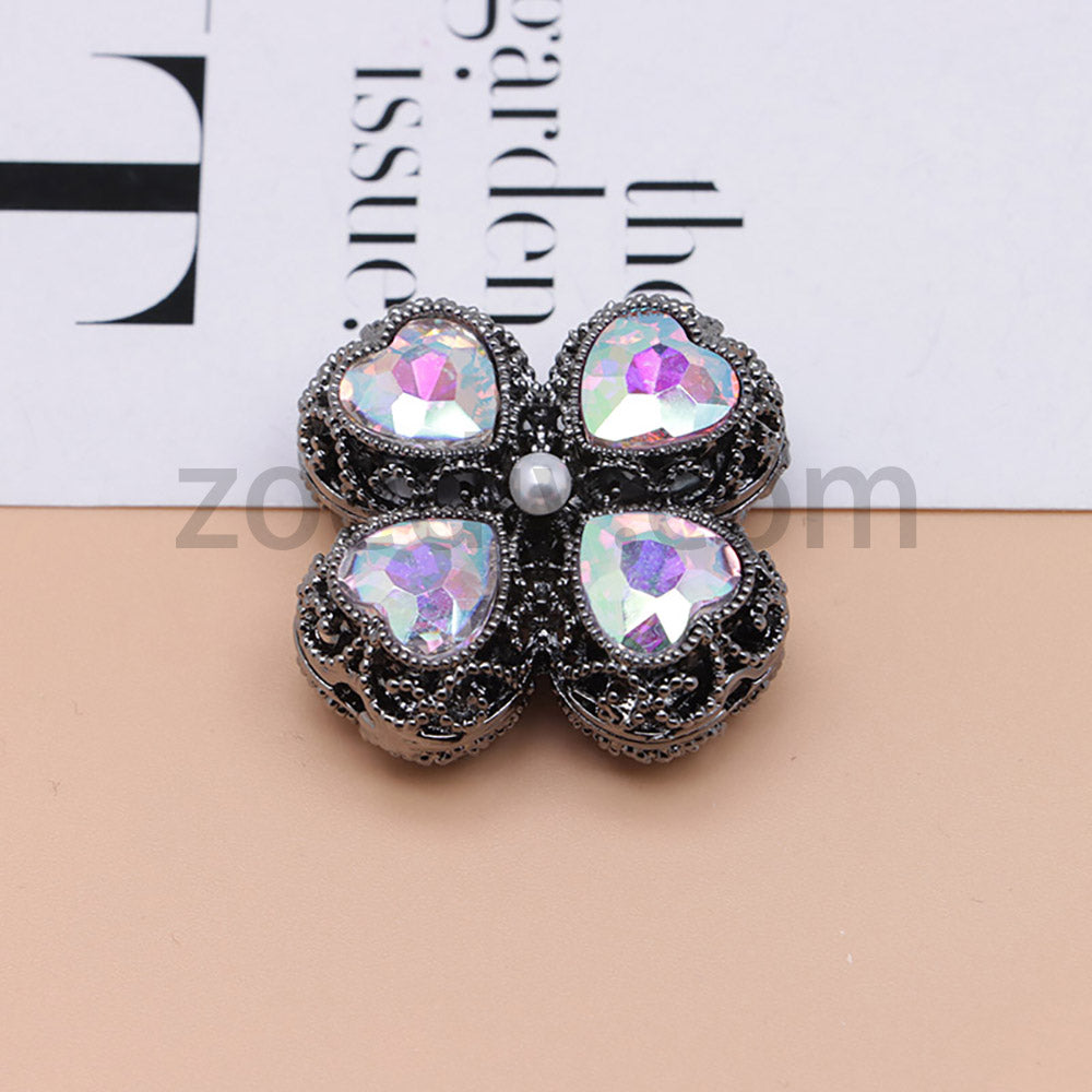 FS0953- Mixed Color Silver Clover Crystal Alloy Diamond Ball Beads Fit For Beadable Pens