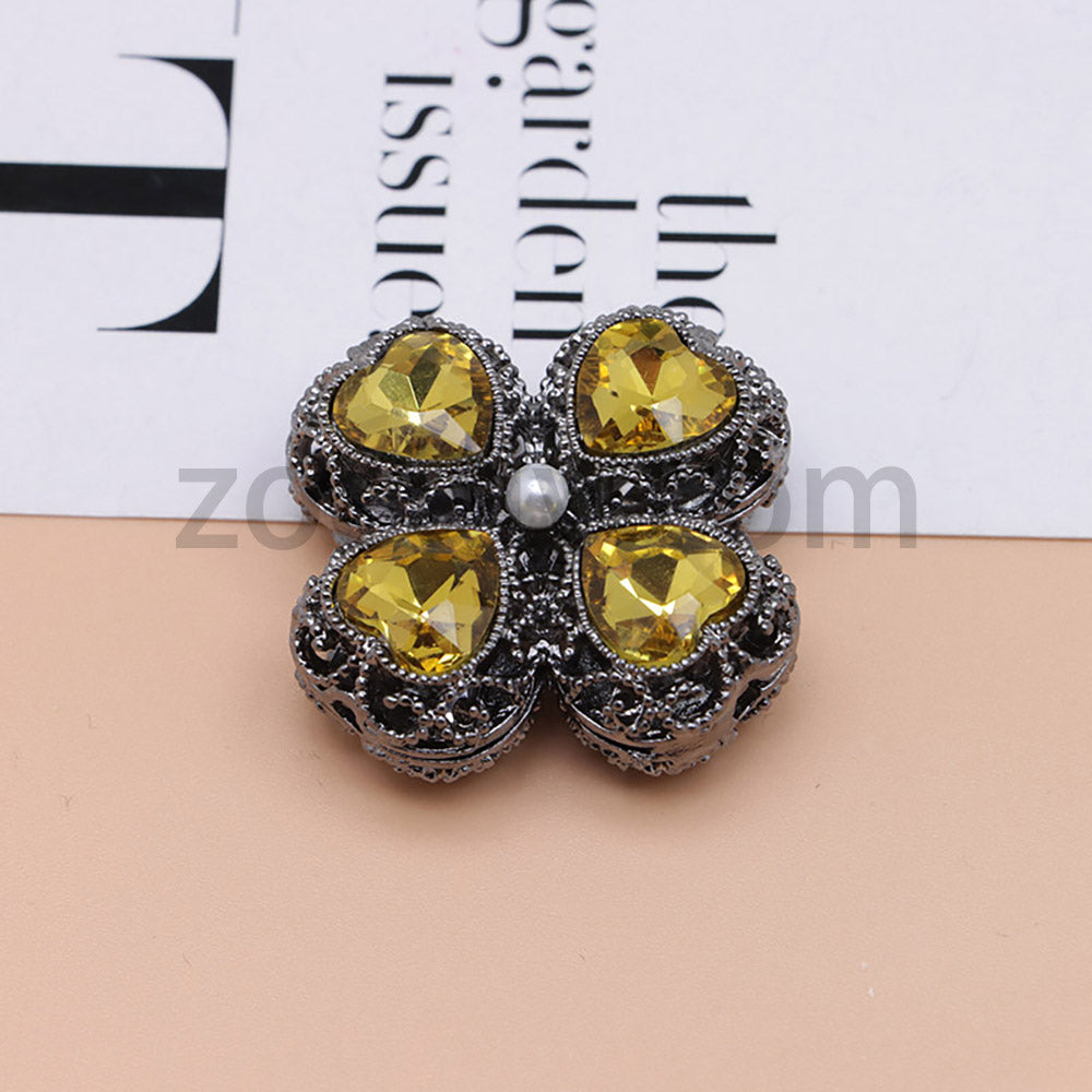 FS0953- Mixed Color Silver Clover Crystal Alloy Diamond Ball Beads Fit For Beadable Pens
