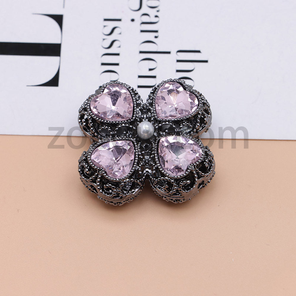 FS0953- Mixed Color Silver Clover Crystal Alloy Diamond Ball Beads Fit For Beadable Pens