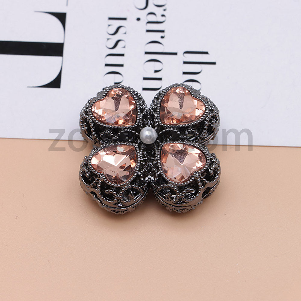 FS0953- Mixed Color Silver Clover Crystal Alloy Diamond Ball Beads Fit For Beadable Pens