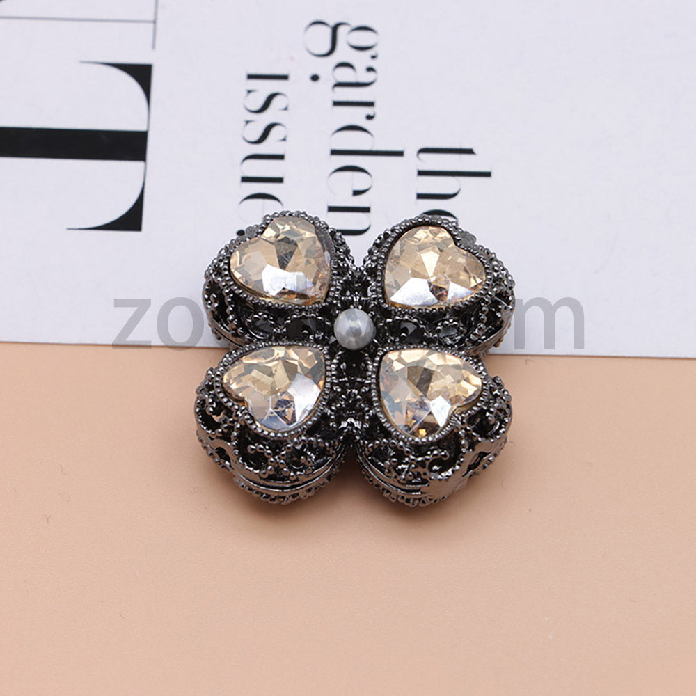 FS0953- Mixed Color Silver Clover Crystal Alloy Diamond Ball Beads Fit For Beadable Pens