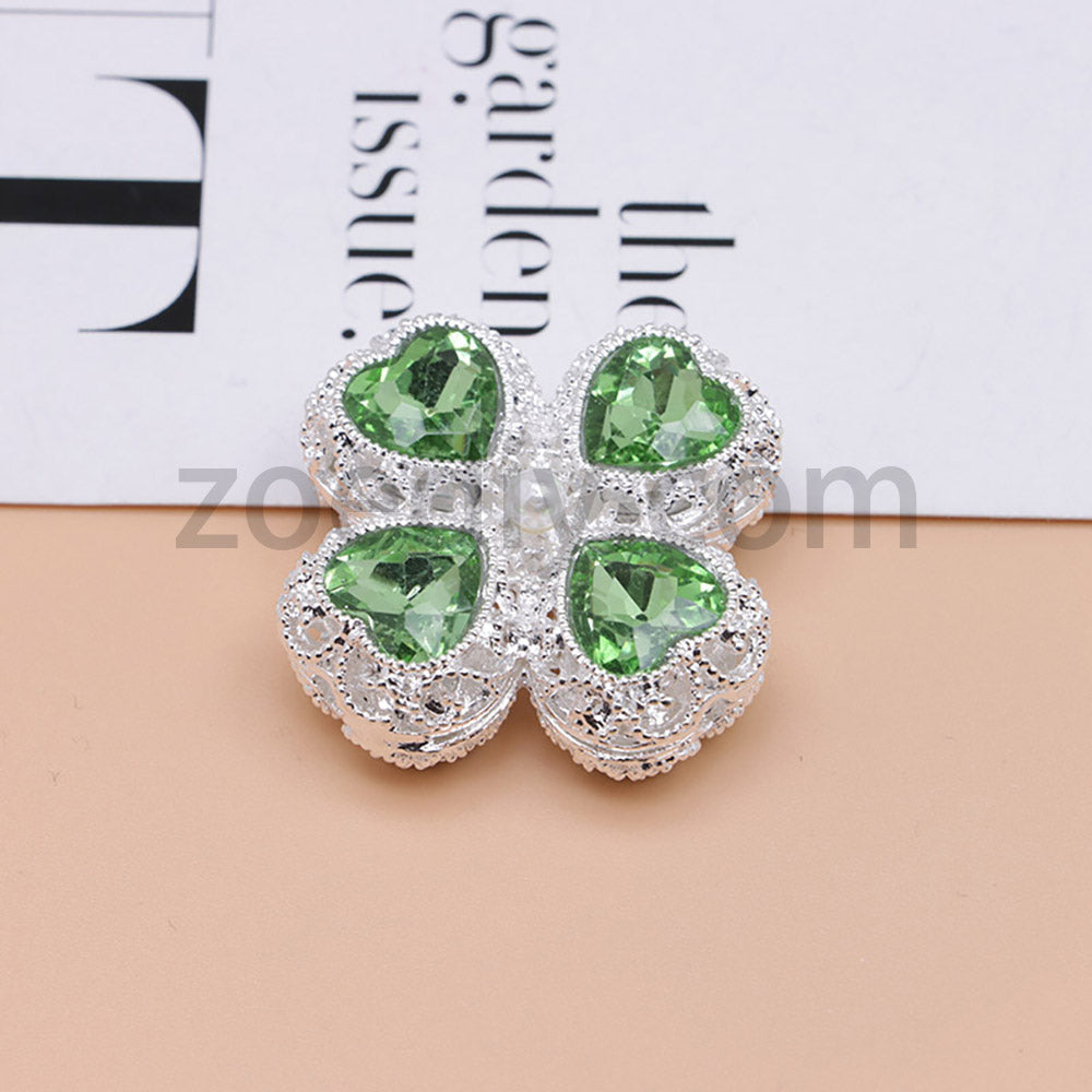 FS0953- Mixed Color Silver Clover Crystal Alloy Diamond Ball Beads Fit For Beadable Pens