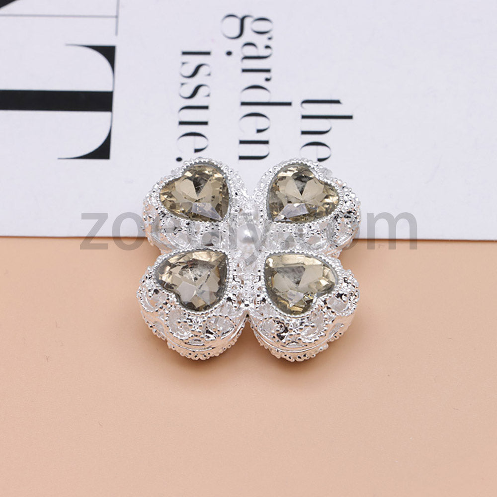 FS0953- Mixed Color Silver Clover Crystal Alloy Diamond Ball Beads Fit For Beadable Pens