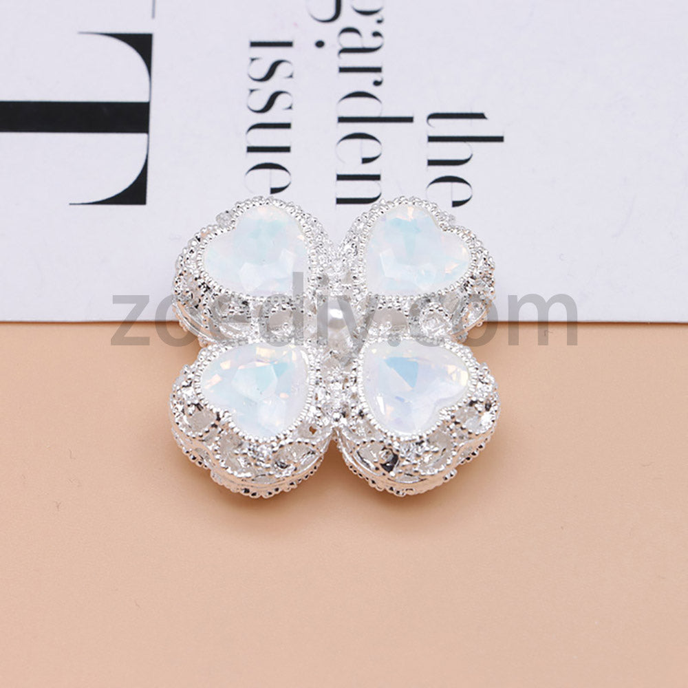 FS0953- Mixed Color Silver Clover Crystal Alloy Diamond Ball Beads Fit For Beadable Pens