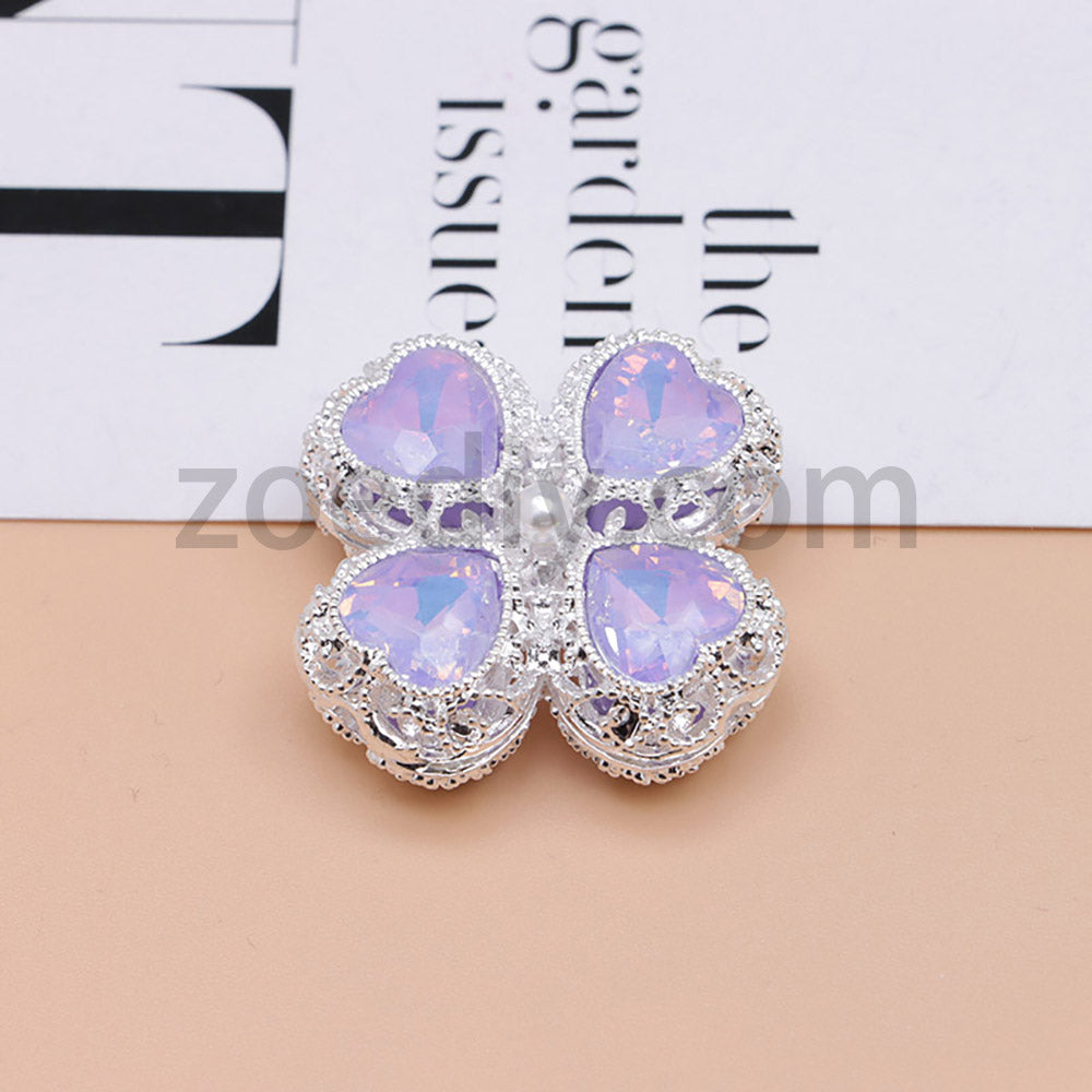 FS0953- Mixed Color Silver Clover Crystal Alloy Diamond Ball Beads Fit For Beadable Pens