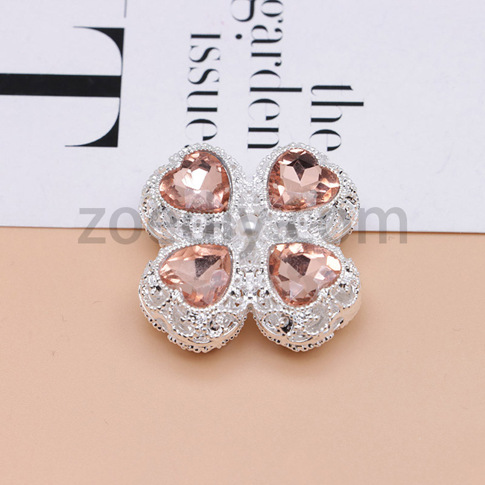 FS0953- Mixed Color Silver Clover Crystal Alloy Diamond Ball Beads Fit For Beadable Pens