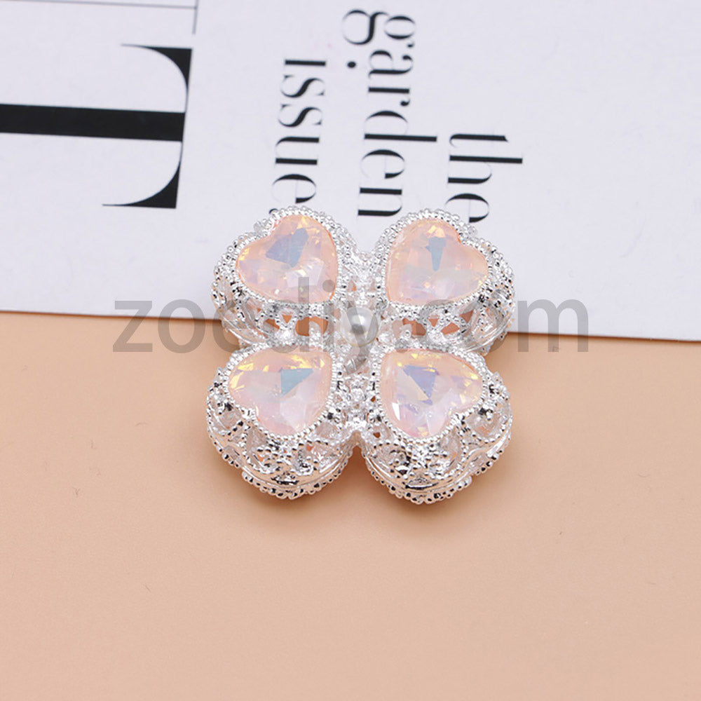 FS0953- Mixed Color Silver Clover Crystal Alloy Diamond Ball Beads Fit For Beadable Pens
