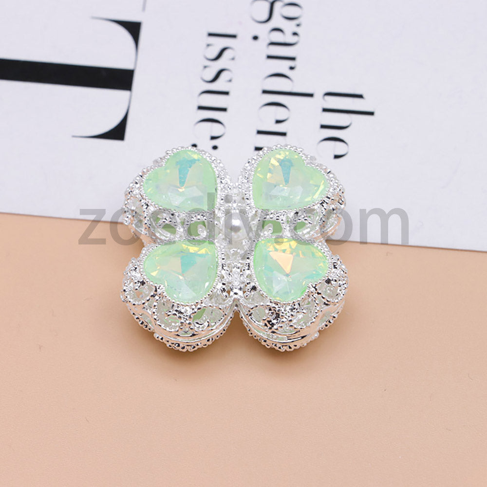 FS0953- Mixed Color Silver Clover Crystal Alloy Diamond Ball Beads Fit For Beadable Pens