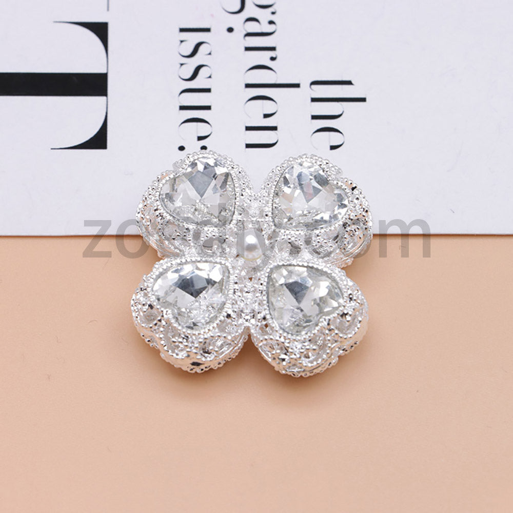 FS0953- Mixed Color Silver Clover Crystal Alloy Diamond Ball Beads Fit For Beadable Pens